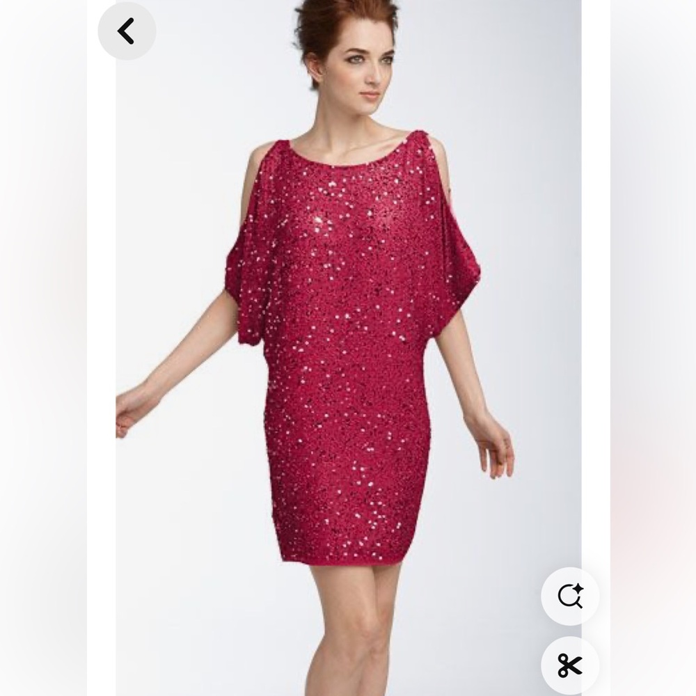 Aidan Mattox by Adrianna Papell Aidan Mattox Sequin Cold Shoulder Dress NWT